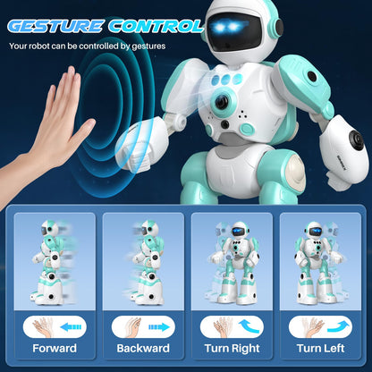SIMREX Kids Robot Toys, Remote Control Robot, Programmable with Recorded Voice Music Dance Gesture Control, Gift for Toddler Boys and Girls
