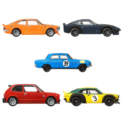 Hot Wheels Premium Car Culture Japan Historics 4 Container Set with 5 1:64 Scale Die-Cast Cars in Collectible & Stackable Storage & Display Container, HRW84