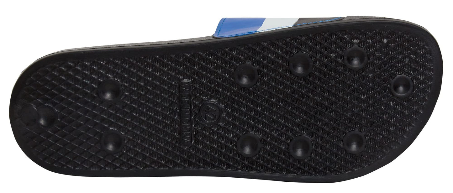 PlayStation men's black slip-on gaming sandals for teens, featuring PlayStation logo, designed for boys, size UK 9.