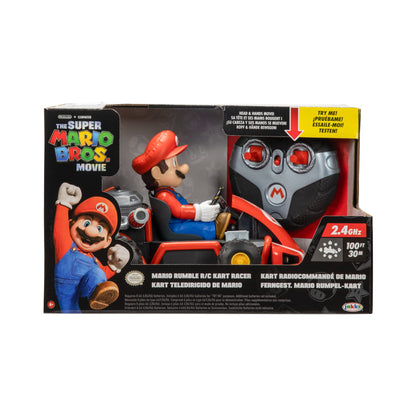 THE SUPER MARIO BROS. MOVIE Nintendo Mario R/C Car With Tail Pipes Light and Rumble Features, Inspired By The Super Mario Movie. The For Kids Aged 3+