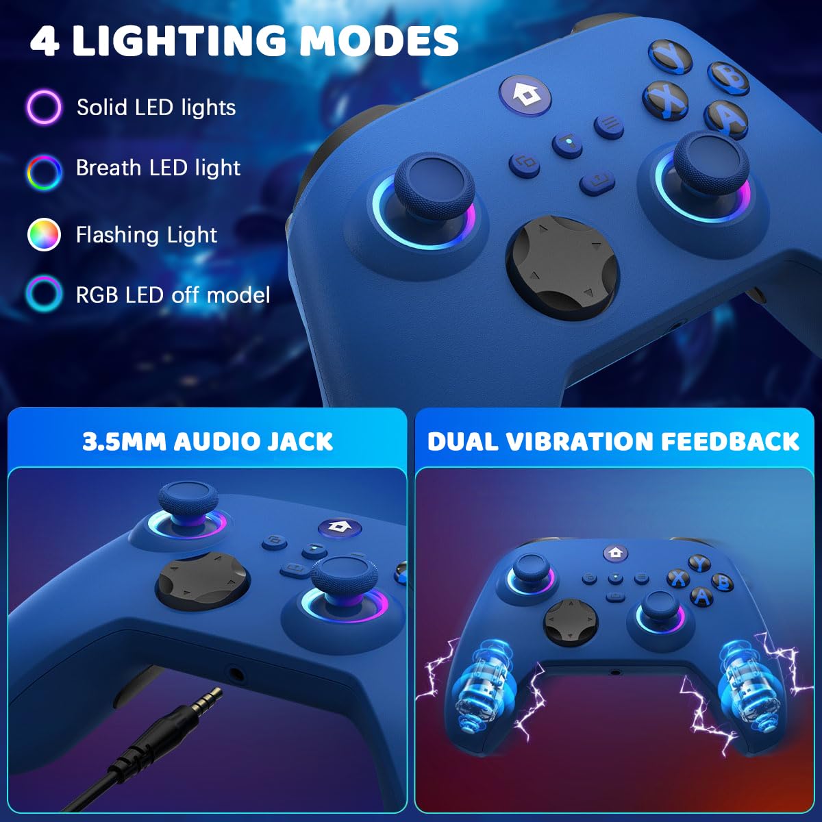 Lampelc Xbox One wireless controller with ergonomic design for Xbox Series X|S, Xbox One, and Windows gaming systems.