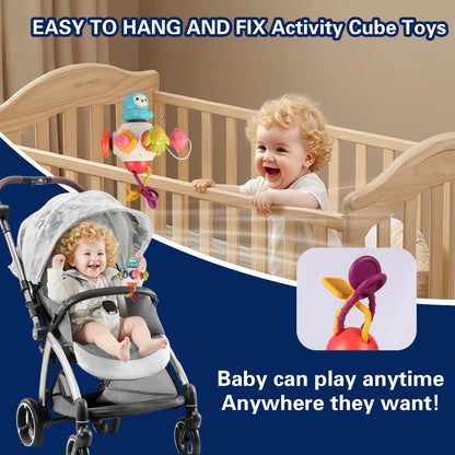 iFunLong Baby Montessori Toys for 1 2 3 Years Sensory Toy, Activity Cube Sensory Toys for Toddlers Travelling, Motor Skills Busy Cube Toy for 6 12 18 Months Infant Birthday Gifts