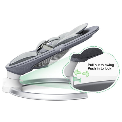 Aoykkii Electric Baby Bouncer Chair with Mobile App Control,Remote Control and IMD Touch Panel,Electric Baby Swing with 5 Swing Amplitudes 3-Stage Timer,Soft Padded Lamb Newborn Bouncer (Grey)