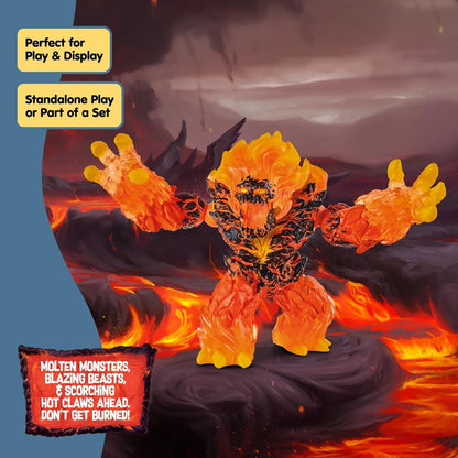 SCHLEICH Eldrador Creatures - 7" Lava Smasher Monster - Fun Movable Magma Monster Action Figure for Boys and Girls - Fantasy Fire Beast Figurine - Durable Elemental Creature - Toys for Kids Ages 7+