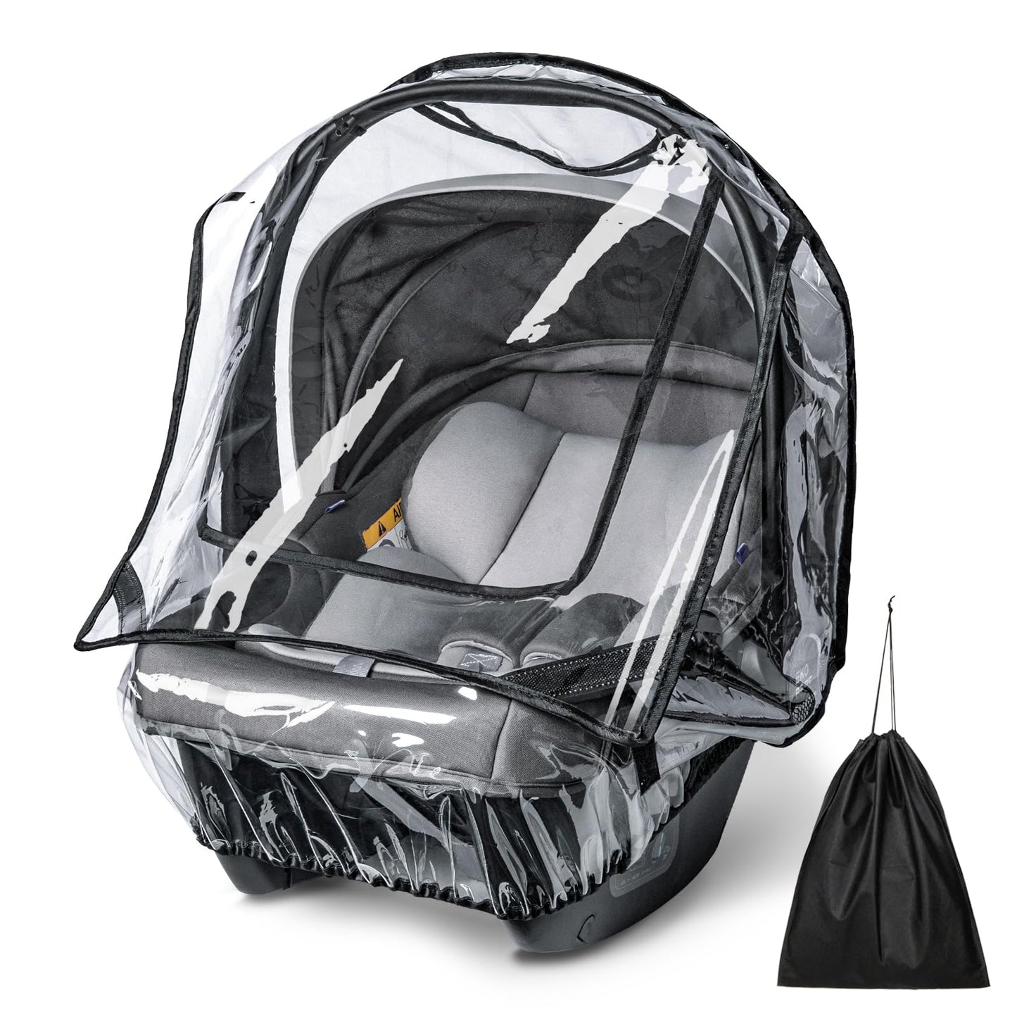 Bemece Universal Car Seat Rain Cover, Baby Car Seat Rain Cover with Side Ventilation and Quick-Access Large Window, Easy Carry for Multi-Brand Car Seats