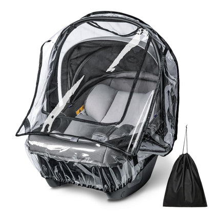 Bemece Universal Car Seat Rain Cover, Baby Car Seat Rain Cover with Side Ventilation and Quick-Access Large Window, Easy Carry for Multi-Brand Car Seats