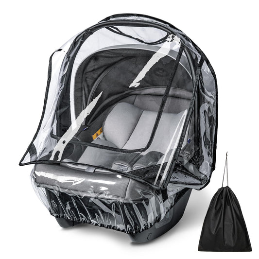 Bemece Universal Car Seat Rain Cover, Baby Car Seat Rain Cover with Side Ventilation and Quick-Access Large Window, Easy Carry for Multi-Brand Car Seats