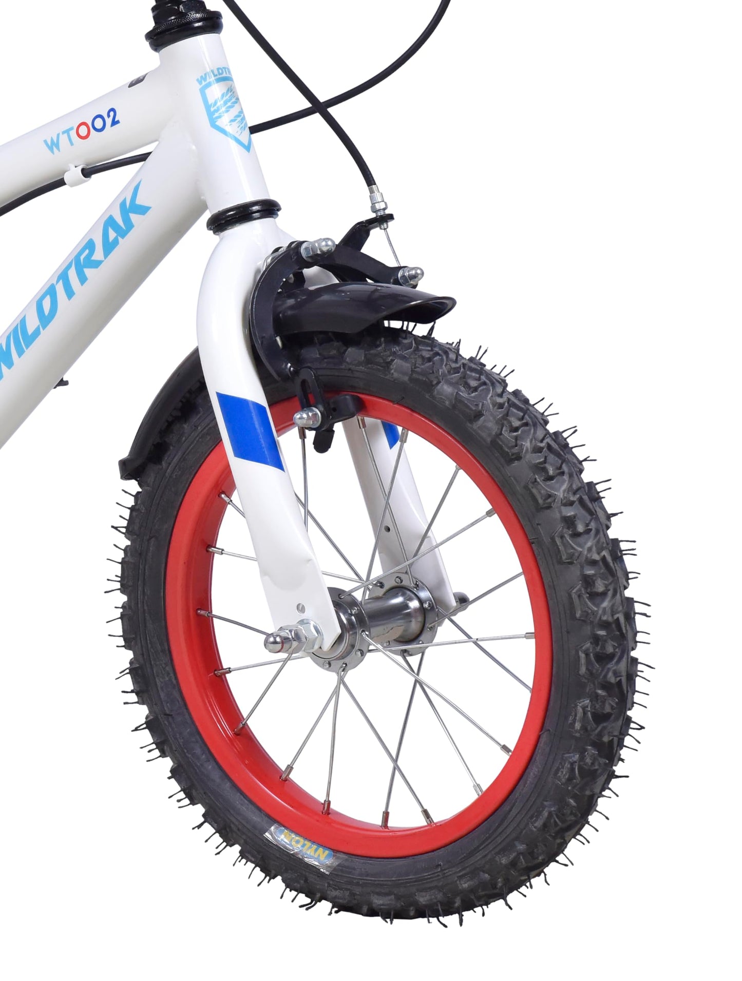 Wildtrak - 14 Inch Bike for Children 3-5 Years Old with Training Wheels - White and Blue