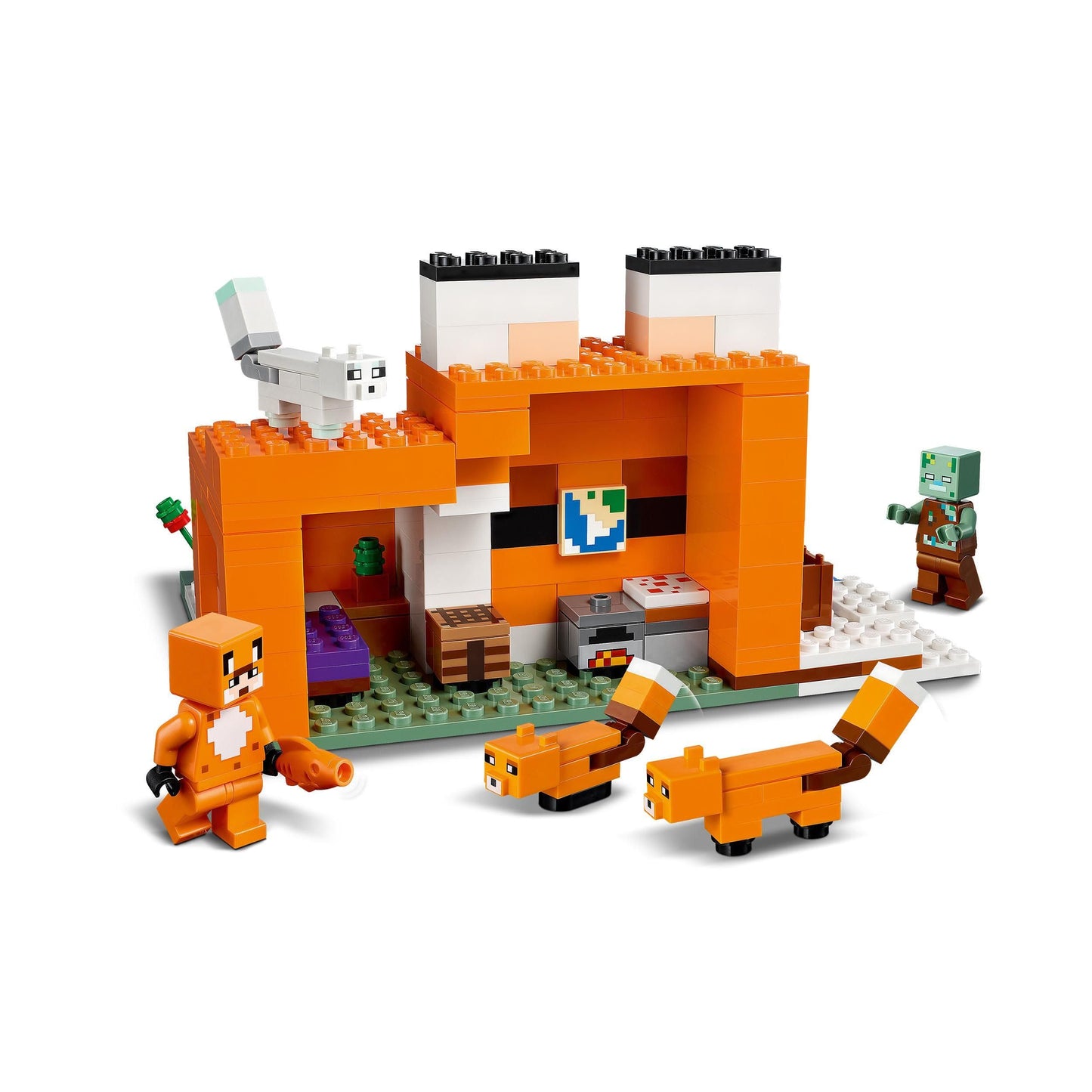 LEGO Minecraft The Fox Lodge - Play and Display House Toy with a Hero, Mob and Animal Figures plus Accessories incl. a Diamond Sword - Gaming Gift for 8+ Year Old Boys & Girls - 21178