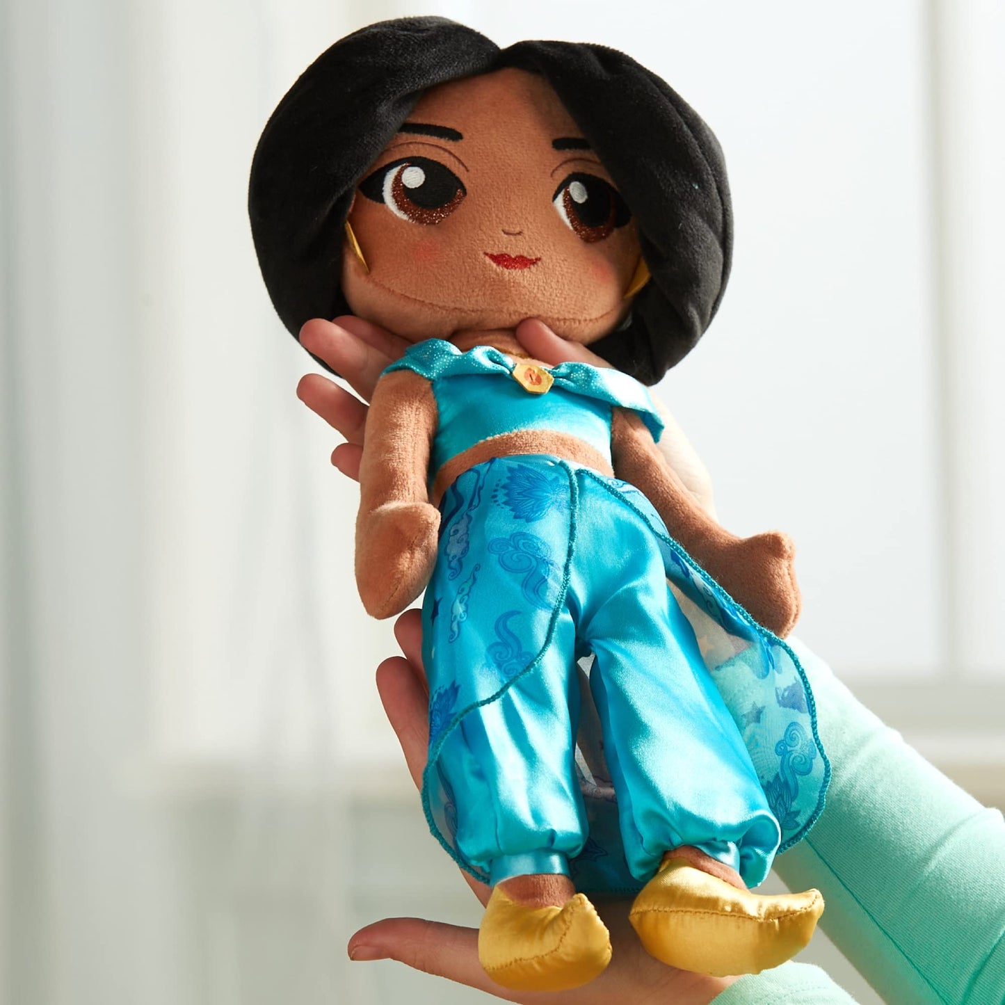 Disney Store Official Princess Jasmine Soft Toy Doll for Kids, Aladdin, 37cm/14”, Plush Cuddly Classic Character, Arabian Princess in Iconic Outfit with Embroidered Expression