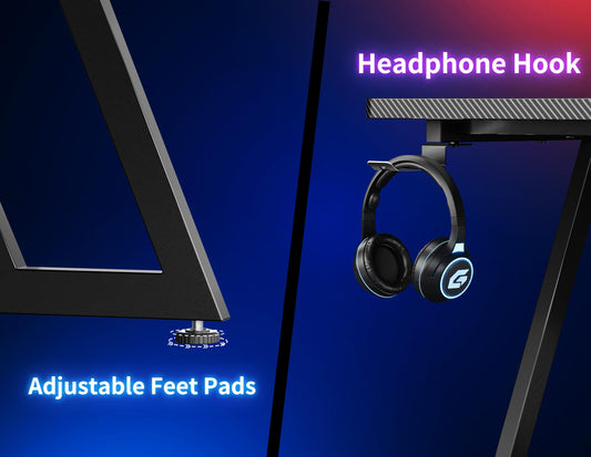 HOMIDEC Gaming Desk with LED Lights, 100CM Computer Desk with Monitor Stand, L Shaped Corner Desk with Headphone Hook and Shelves for Gaming Room, Bedroom, Office, Black