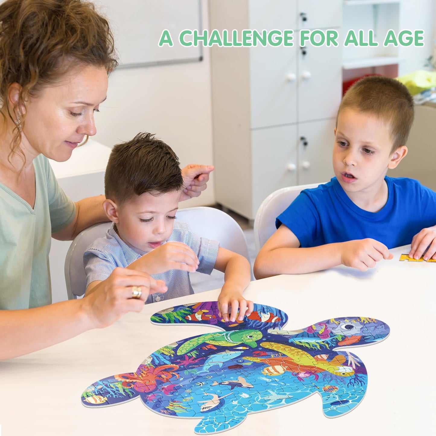 Sea Turtle Jigsaw Puzzle for Kids, 108 Pieces Jigsaw Puzzle with Large Pieces for Kids Age 4 5 6 7 8 9 10 Years.