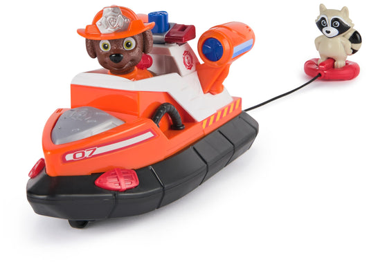 Paw Patrol Fire Rescue: Zuma Rescue Fire Boat with Action Figure, Launching Lifesaver, Raccoon and Toy Boat, Kids Toys for Boys and Girls Ages 3 and Up