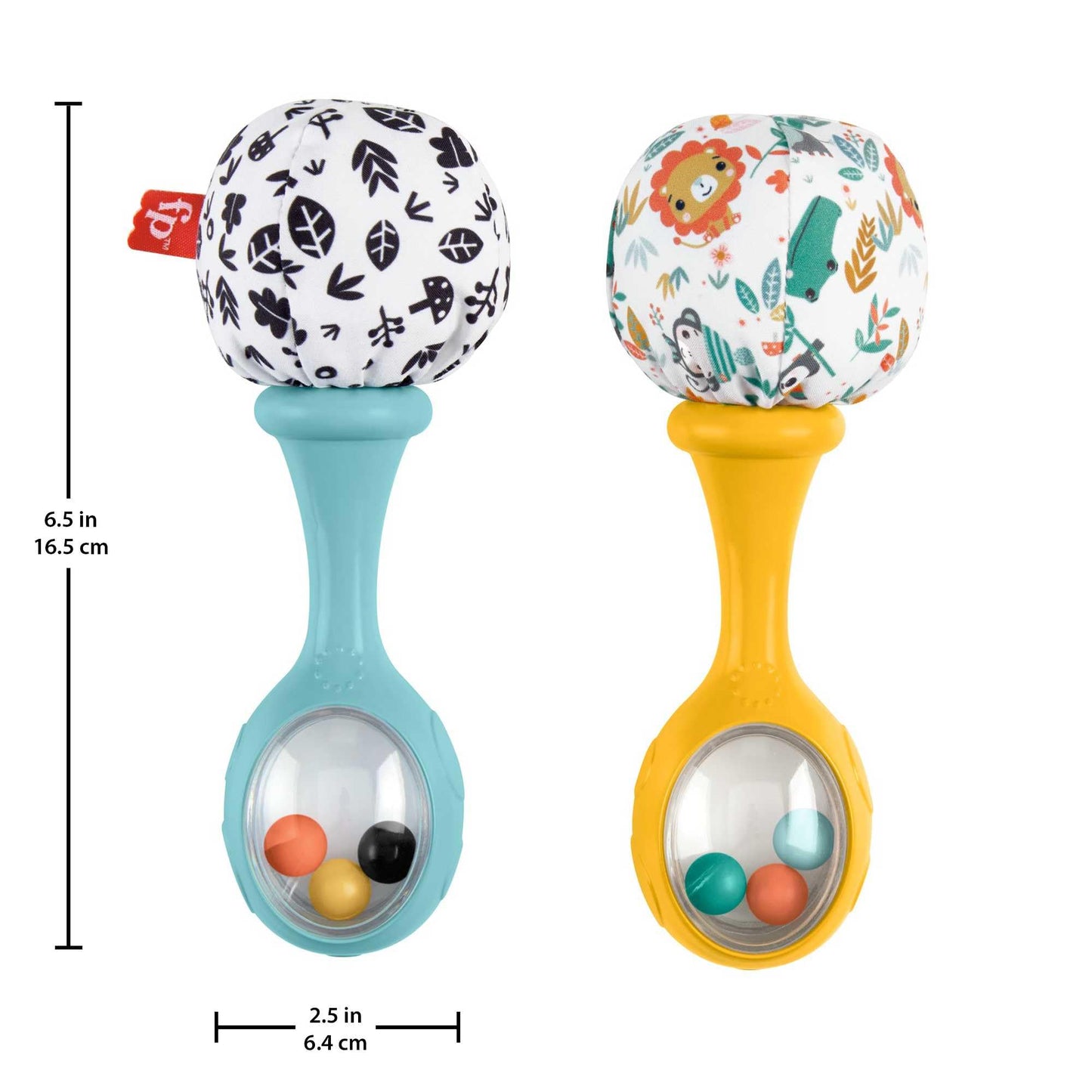 Fisher-Price Rattle ‘n Rock Maracas Baby Rattle Sensory Toys for Newborn Babies Ages 3 Months and Older, HMF34