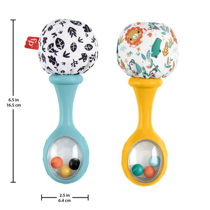 Fisher-Price Rattle ‘n Rock Maracas Baby Rattle Sensory Toys for Newborn Babies Ages 3 Months and Older, HMF34