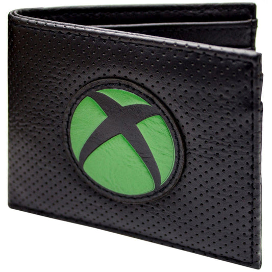 Black bi-fold wallet featuring the Original Hardware Power Your Dreams Xbox gaming emblem and card slots.