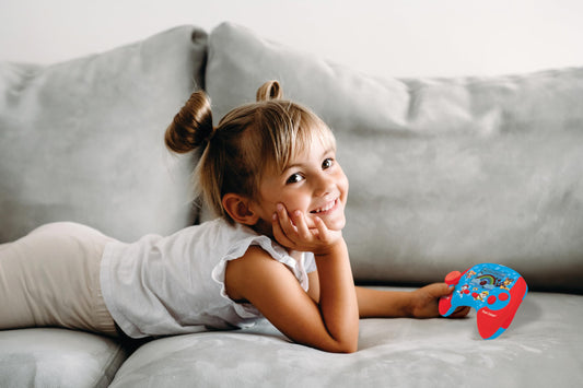 Lexibook, Paw Patrol, Power Console®, Bilingual educational game console with 100 activities, English/French, Blue/red, JCG100PAi1