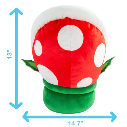 Club Mocchi Mocchi Mega Piranha plush toy, 40cm Super Mario soft toy for boys and girls, perfect for bedroom decor and play.