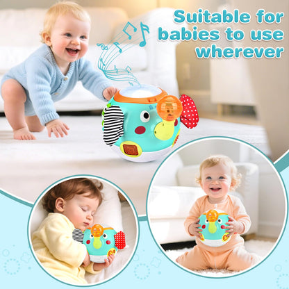 Baby Toys 6 to 12 Months Crawling Toys Walking Elephant Toys with Music Sensory Toys for Babies Gifts for 1 Year Old Boy Girl
