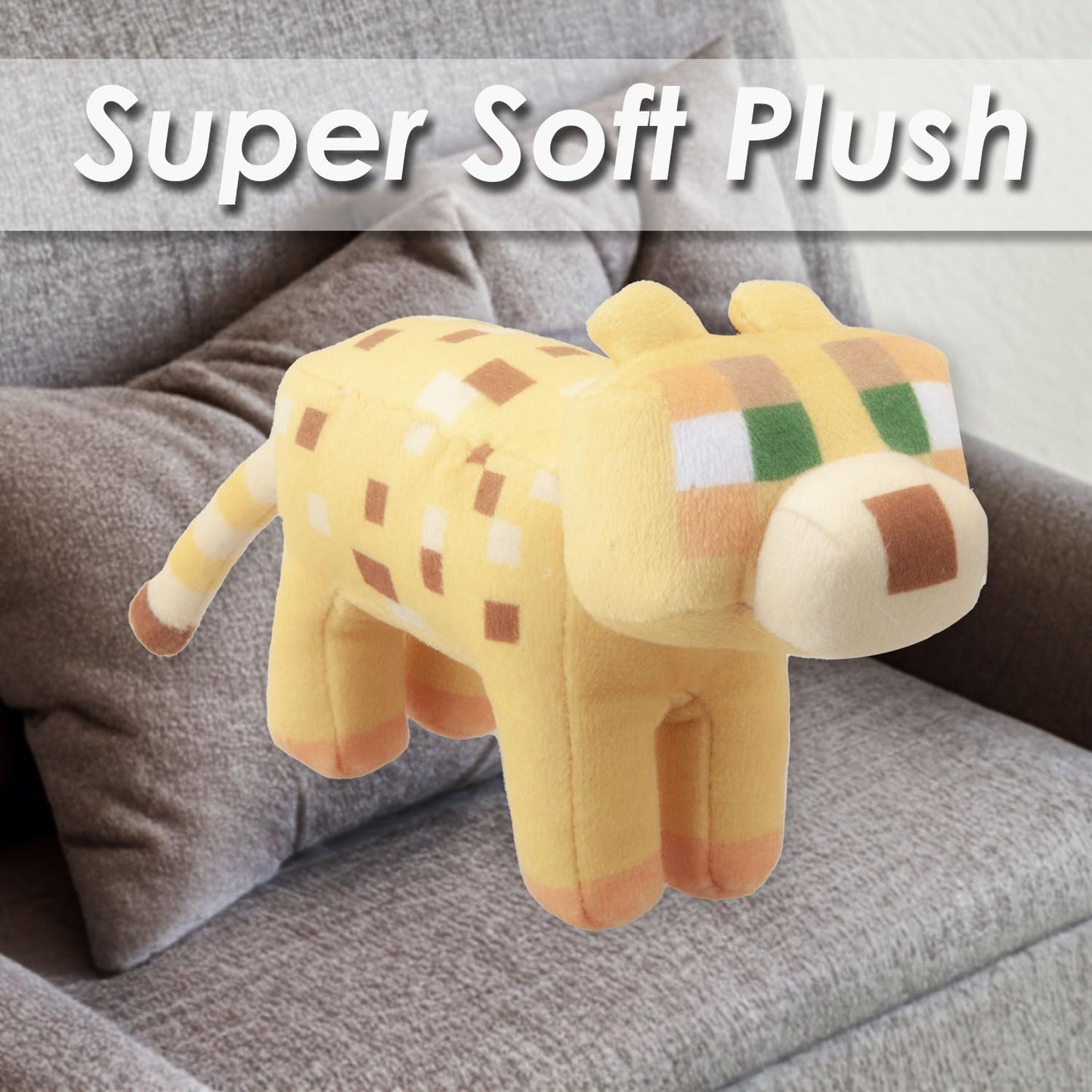 VFM - Minecraft Ocelot Soft Toy Clip On Video Game Character-Officially Licensed Toy Plush Stuffed Toy Plush Toy Cute Stuffed Plushie, Gifts for Birthday, Valentine's Day Christmas - 13cm Yellow