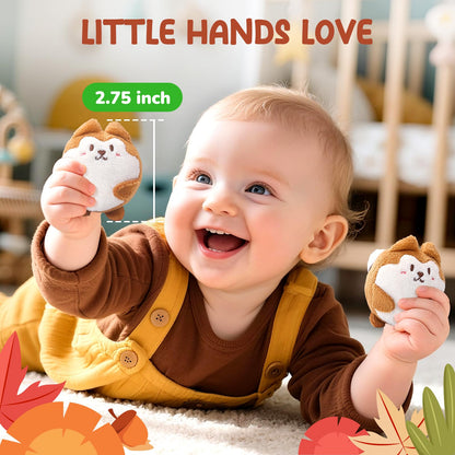 JoyCat Baby Toys 6-12 Months - Soft Baby Treehouse with 5 Sensory Squirrels - Rattle, Crinkle Paper, Squeaker, Mirror, Montessori Soft Toys for Toddlers 0-3 Years Old - Christmas Birthday Gift