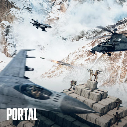 Screenshot from Battlefield 6 video game for Sony PlayStation 5 showing in-game action and futuristic military scenes.