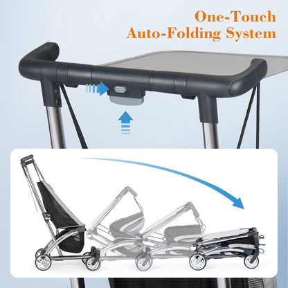 Beberoad R1 Auto-Fold Travel Stroller for Airplane, Ultra Compact Stroller Pushchair Buggy for Babies, Kids, Toddlers Over 6 Months, Lightweight Baby Pram Trolley Cabin Approved, Only 11.5 lbs, Grey
