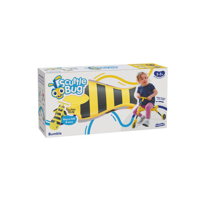 Scuttlebug 3-Wheel Foldable Ride-On Tricycle for 1+ Year Old Boys and Girls, Bumblebee Trike, Antennae Handlebar, Develop Your Toddler’s Balance and Motor Skills, Fun with No Surface Scratches