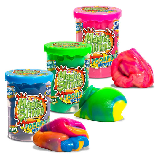 Craze Magic Slime Pooupsie Noise 3 Pack kit with colorful, squishy slime toys for kids ages 3 and up, non-toxic and fun play putty