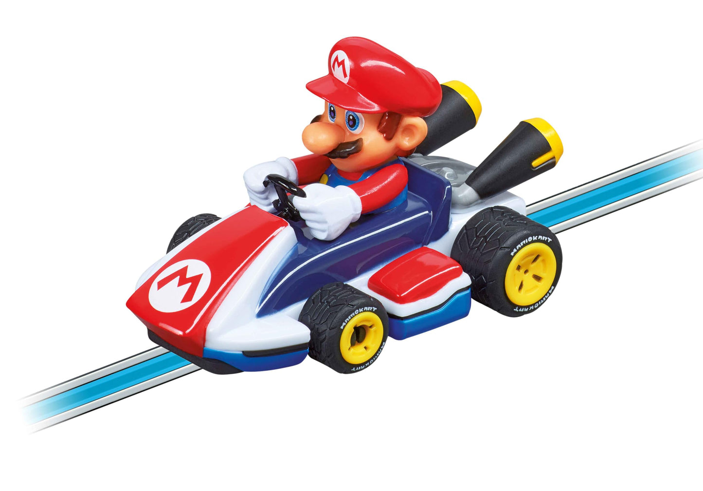 Carrera FIRST Nintendo Mario Kart slot car racing set with flip elements, 2.9 meters long, suitable for children aged 3 and up.
