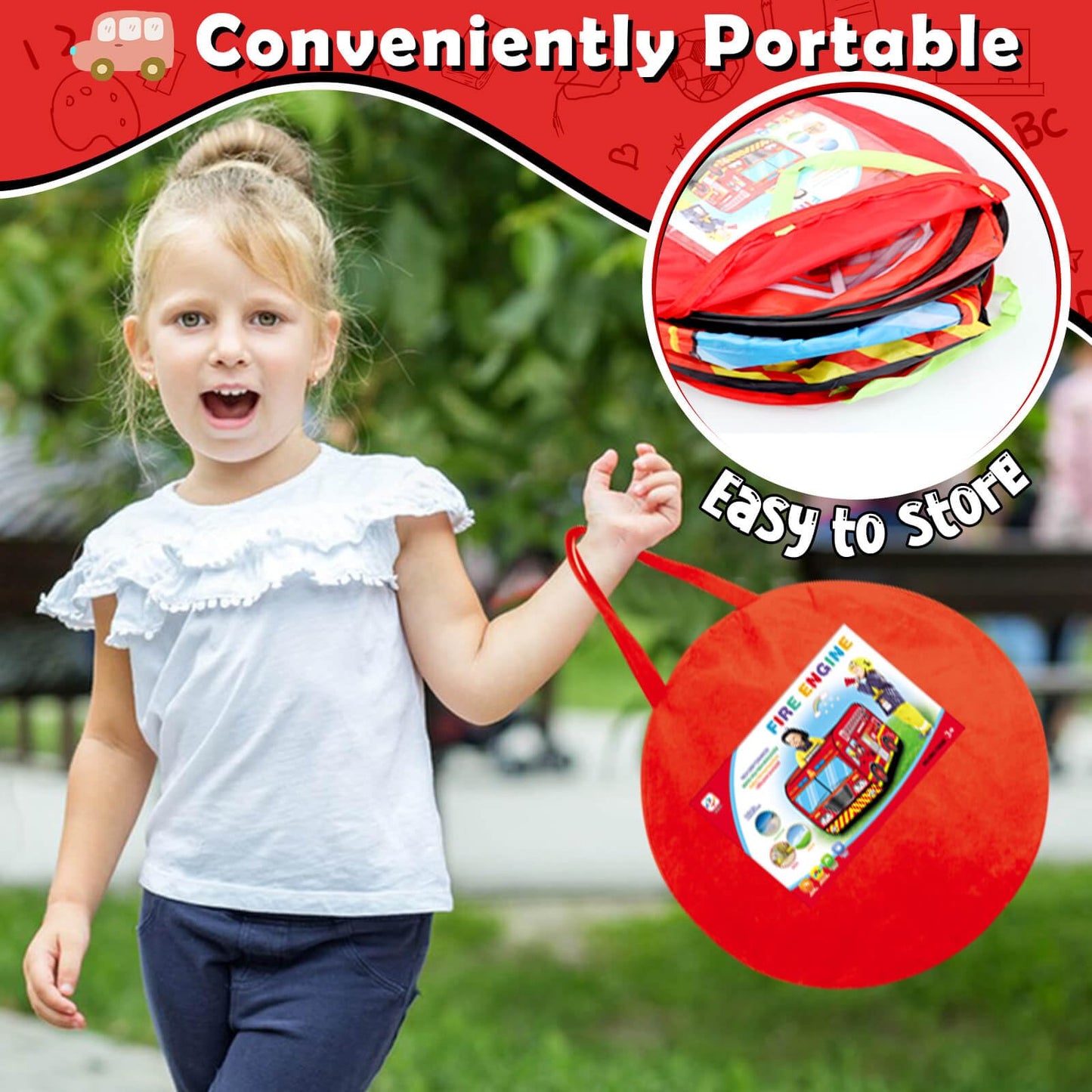 Britik Toys for 3-8 Year Old Kids: Truck Play Tent Pop Up Playhouse Toys for Kids Gifts for 3 4 5 6 7 8 Year Old Boys Girls Toy Presents Foldable Play Tent Set Outdoor Indoor Garden Childrens Toy