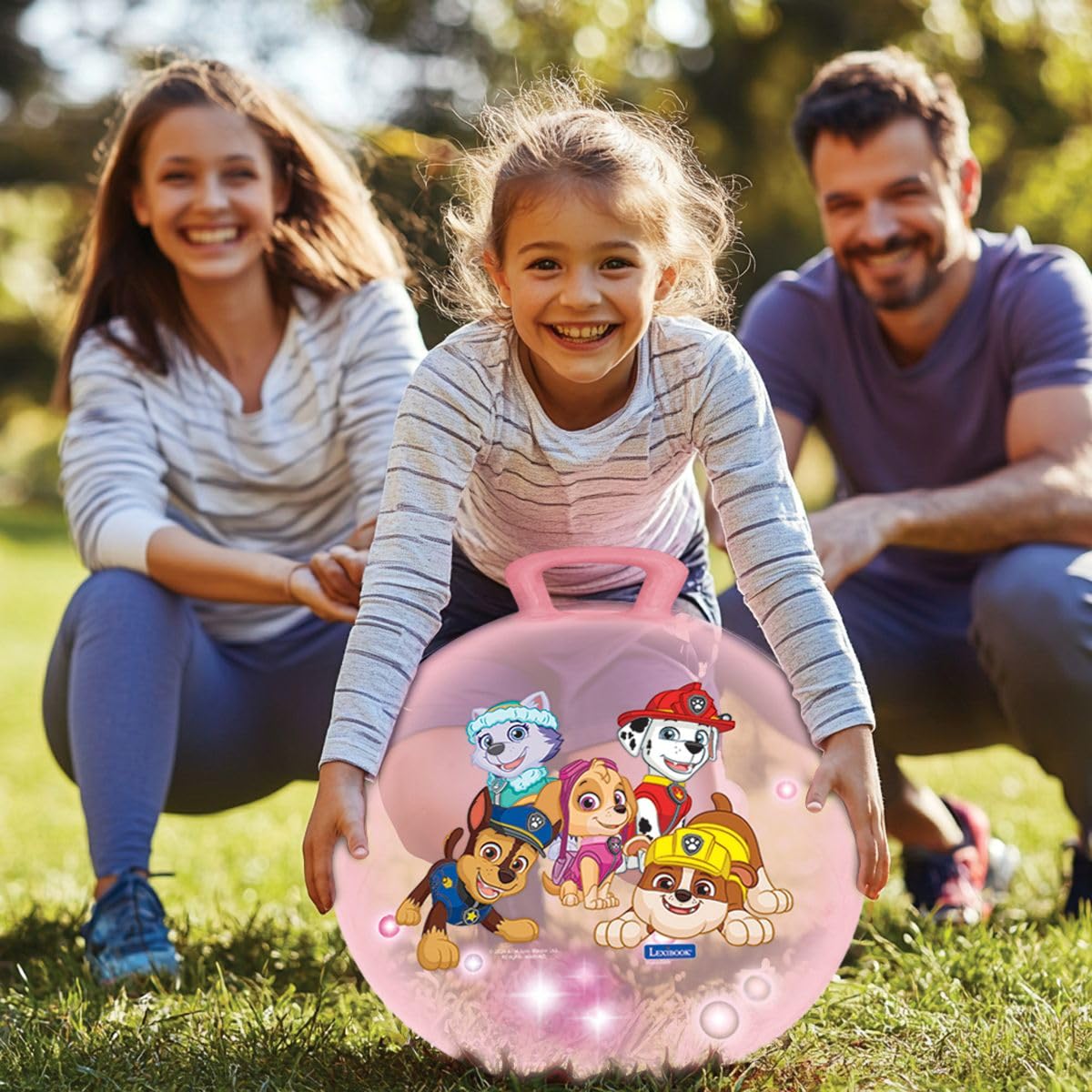 LEXIBOOK, Paw Patrol, Inflatable Hopper Ball, Chase, Marshall, Skye, Rubble, Everest, Manual pump included, Secure and durable plastics, Pink, BG040PAG