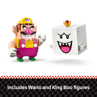LEGO Super Mario Wario & King Boo figure set with 2 cars, interactive toy for kids aged 8+, perfect for play and display
