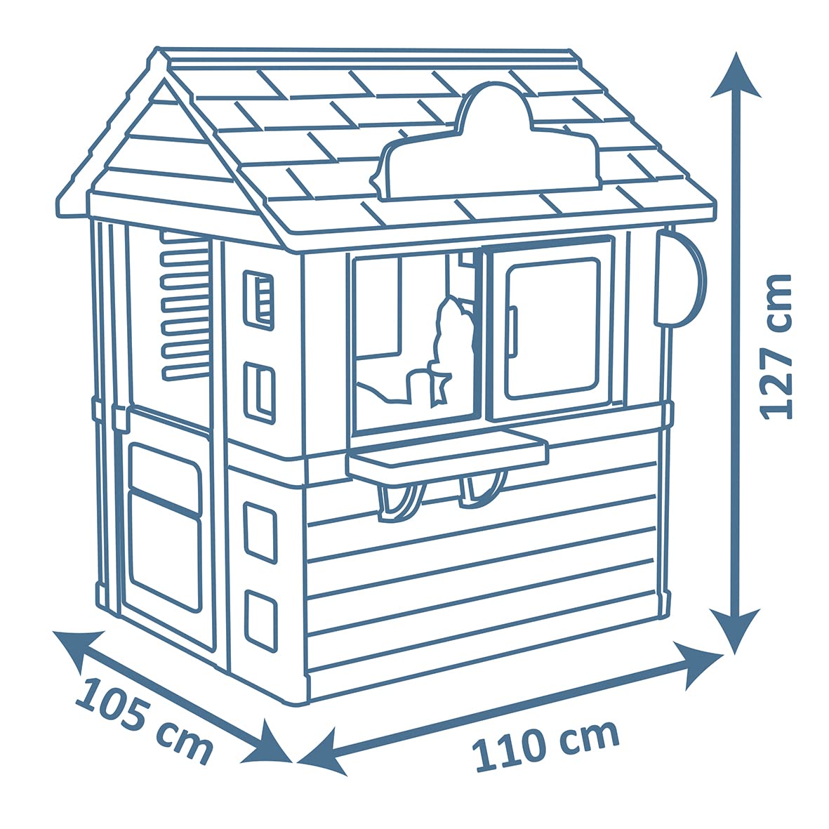 Smoby Sweety Corner House children's garden cabin with ice cream machine and 18 accessories, made from recycled materials for ages 2+