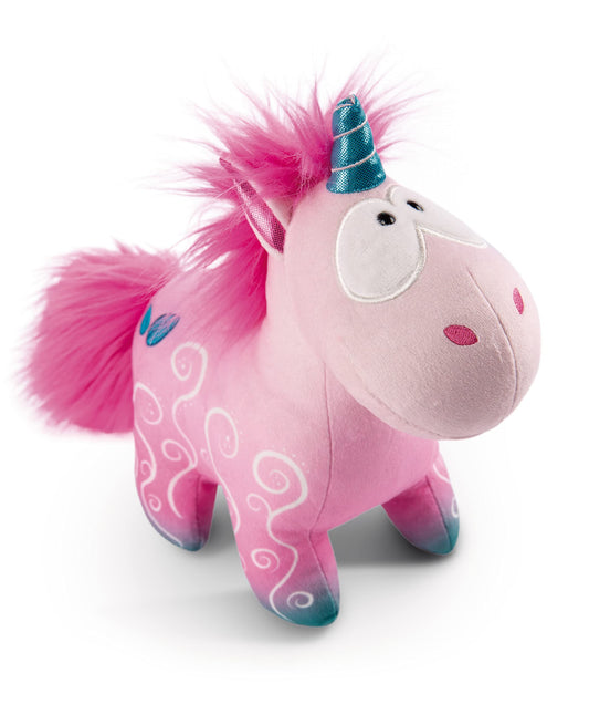 NICI 49106 Cuddly Unicorn Midnight Floral 22cm Pink Standing-Sustainable Made Plush, Cute Soft Toy to Cuddle and Play with, for Children & Adults, Gift idea