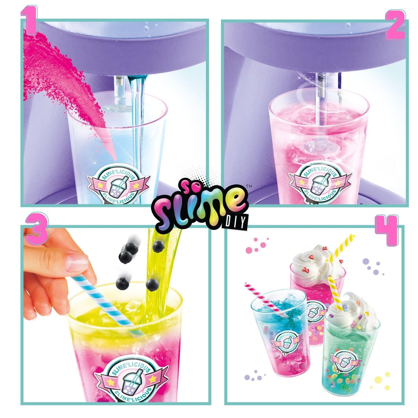 Canal Toys So Slime electronic machine creating colorful slime drinks for children, fun hobby activity for ages 6 and up.