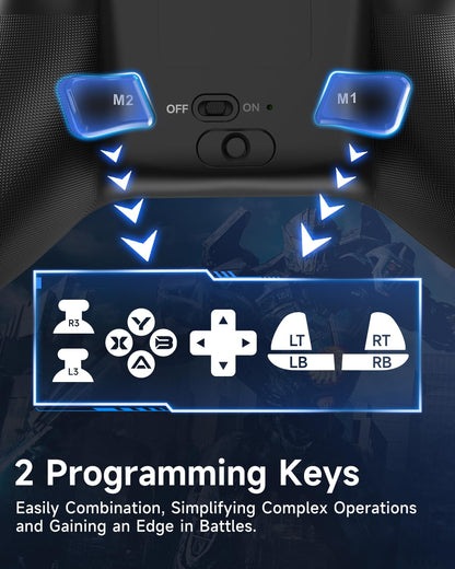 EasySMX X15 wireless PC game controller with hall triggers and joysticks, compatible with Windows, Android, Steam, and Switch.