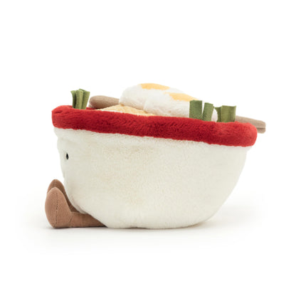 Jellycat Amuseables Ramen stuffed toy, 6.5 inches, featuring a cute design with noodle and bowl details.