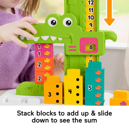 Fisher-Price Preschool Learning Toy Adding Alligator Counting Activity with 10 Stacking Blocks for Kids Ages 3+ Years, JCT13