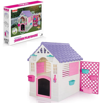 Dolu plastic playhouse with electronic doorbell for children, suitable for outdoor or indoor garden play for toddlers and kids.