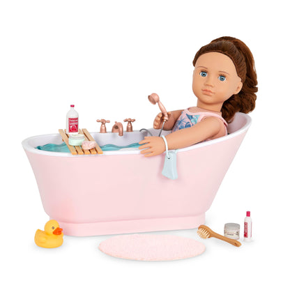 "Our Generation 70.37473Z Cute Bath and Bubbles Set Toy, Splish-splash in the bath with Tub Set for 18-inch dolls, 41.2 x 21.2 x 42.5 Dimension: 3.4 Kgs"