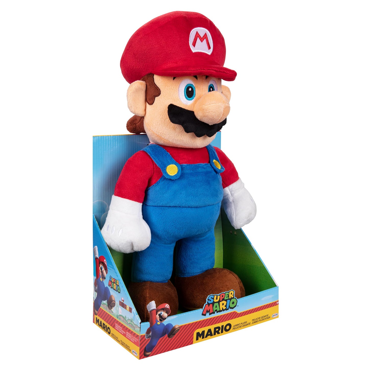 Nintendo Jumbo Super Mario Plush, 20” / 50cm Cuddly Soft Toy Made From Super Soft Fabrics, Perfect for Collectors and Kids