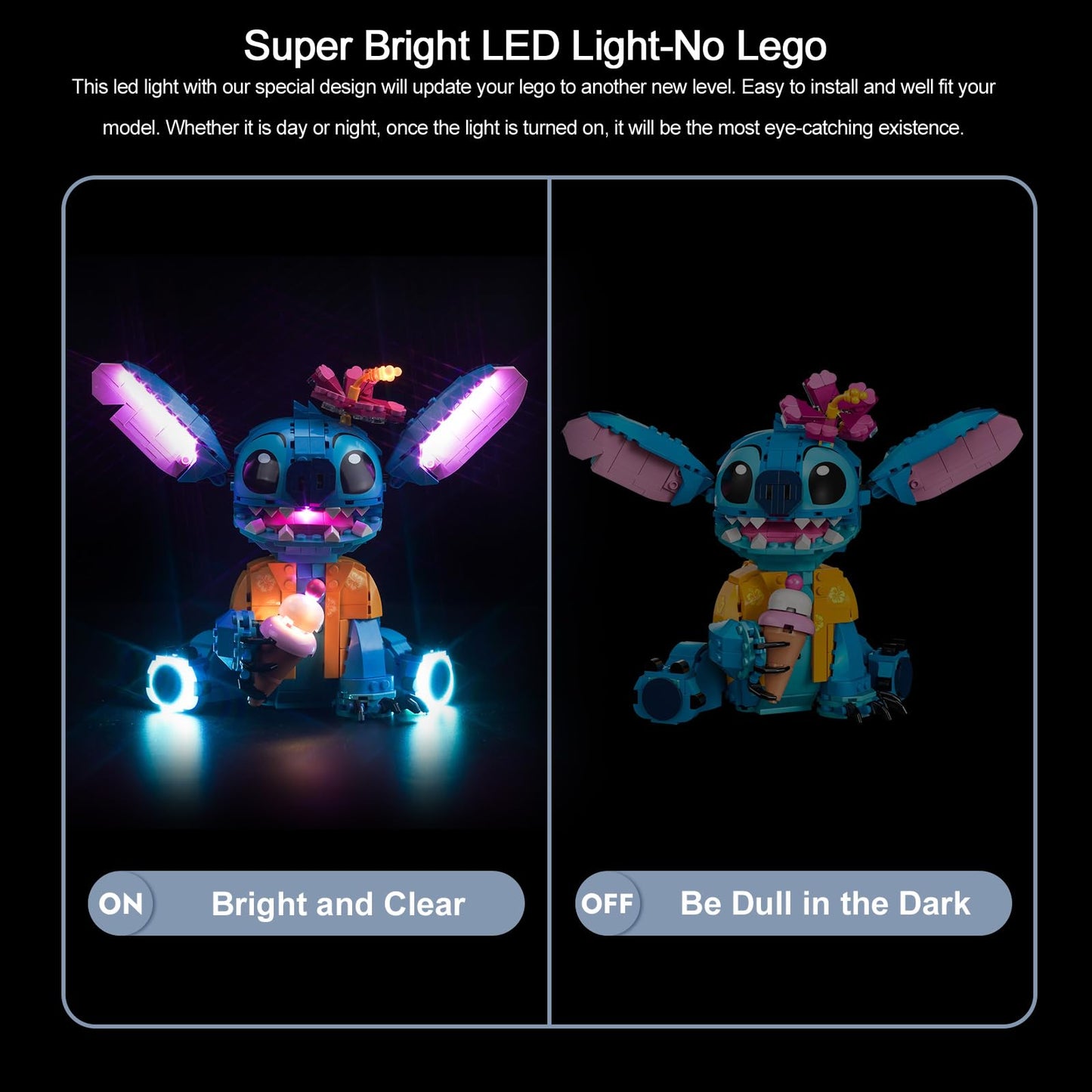 Led Light Set for Lego 43249 Stitch (No Lego), Decoration Lighting Set for Lego Disney Stitch Creative Toys - Standard Version