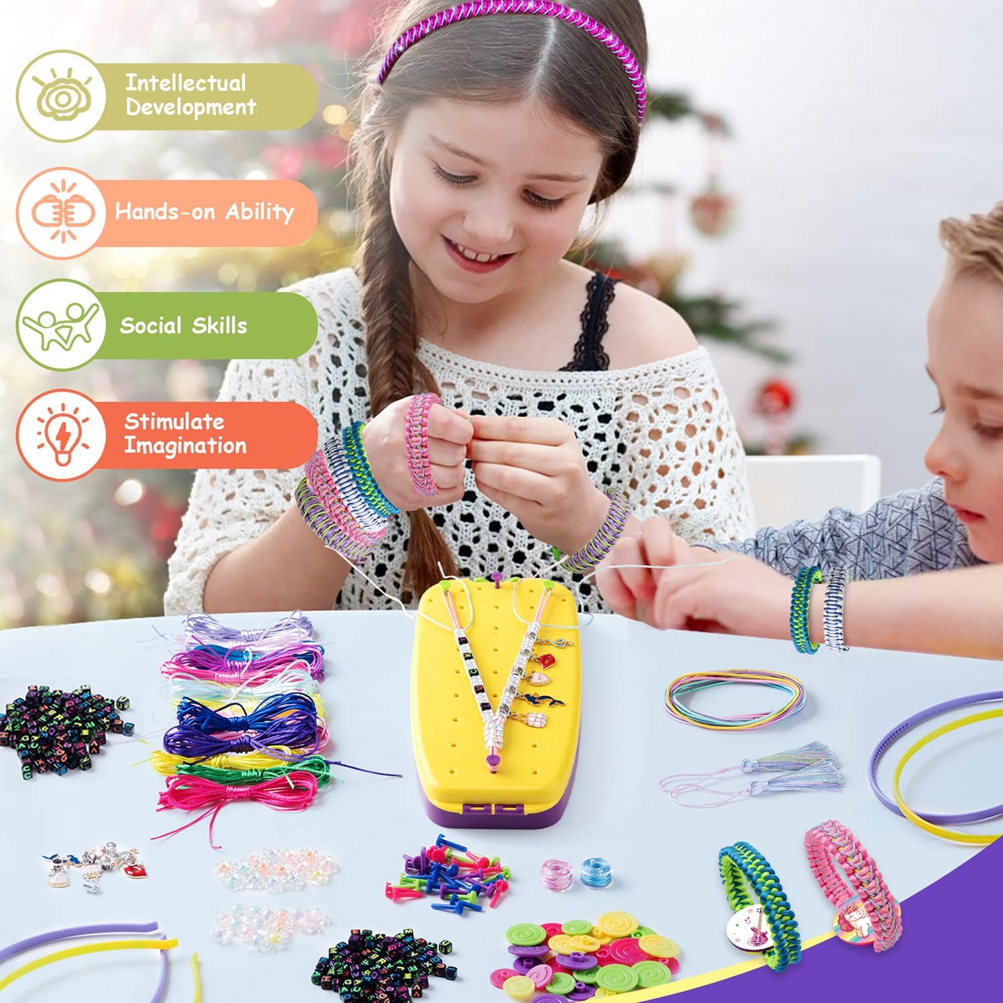 Mactoou 292PCS Friendship Bracelet Making Kit, Girls Presents Ages 7 8 9 10 11 12 Year Old, Arts and Crafts for Kids Ages 8-12, DIY Jewellery Making Kits Birthday Present for Teen Girls