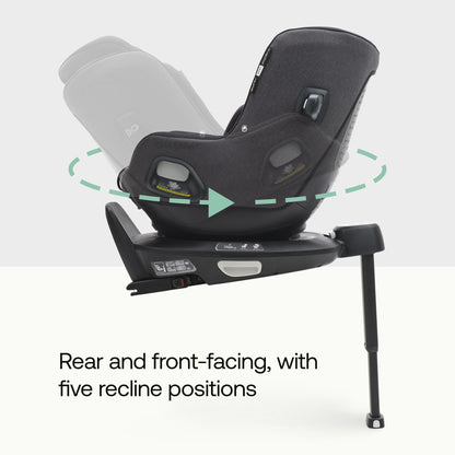 Bugaboo Owl by Nuna Isofix Car Seat from Birth to 4 Years, 0-18 kg, 360 Degrees Rotation, Rear and Front Facing, Group 0+/1, Ultimate Comfort and Safety, Black
