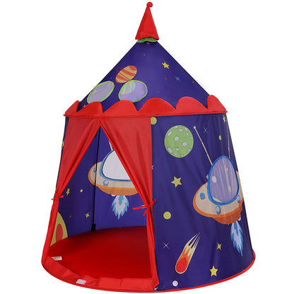 Blue SONGMICS Prince Castle play tent for boys, toddler indoor and outdoor pop-up playhouse with carry bag and EN71 certification