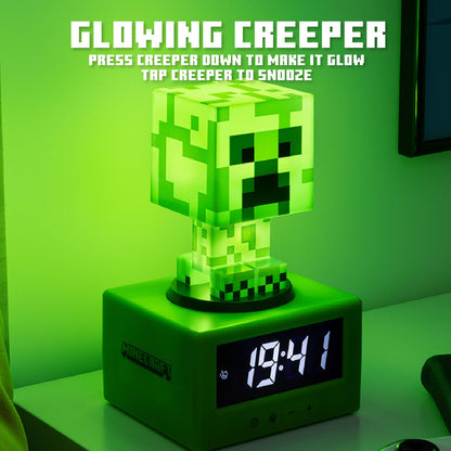 Paladone Minecraft Creeper Alarm Clock - Officially Licensed, In-Game Music & Night Light for Kids & Tweens, Gaming Room Accessory