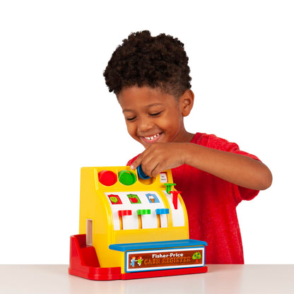 Fisher Price Classics | Cash Register | Educational and Learning Toy, Ideal for Toddler Role Play, Classic Toy with Retro-Style Packaging, Suitable for Boys and Girls Ages 2+ | Basic Fun 2073