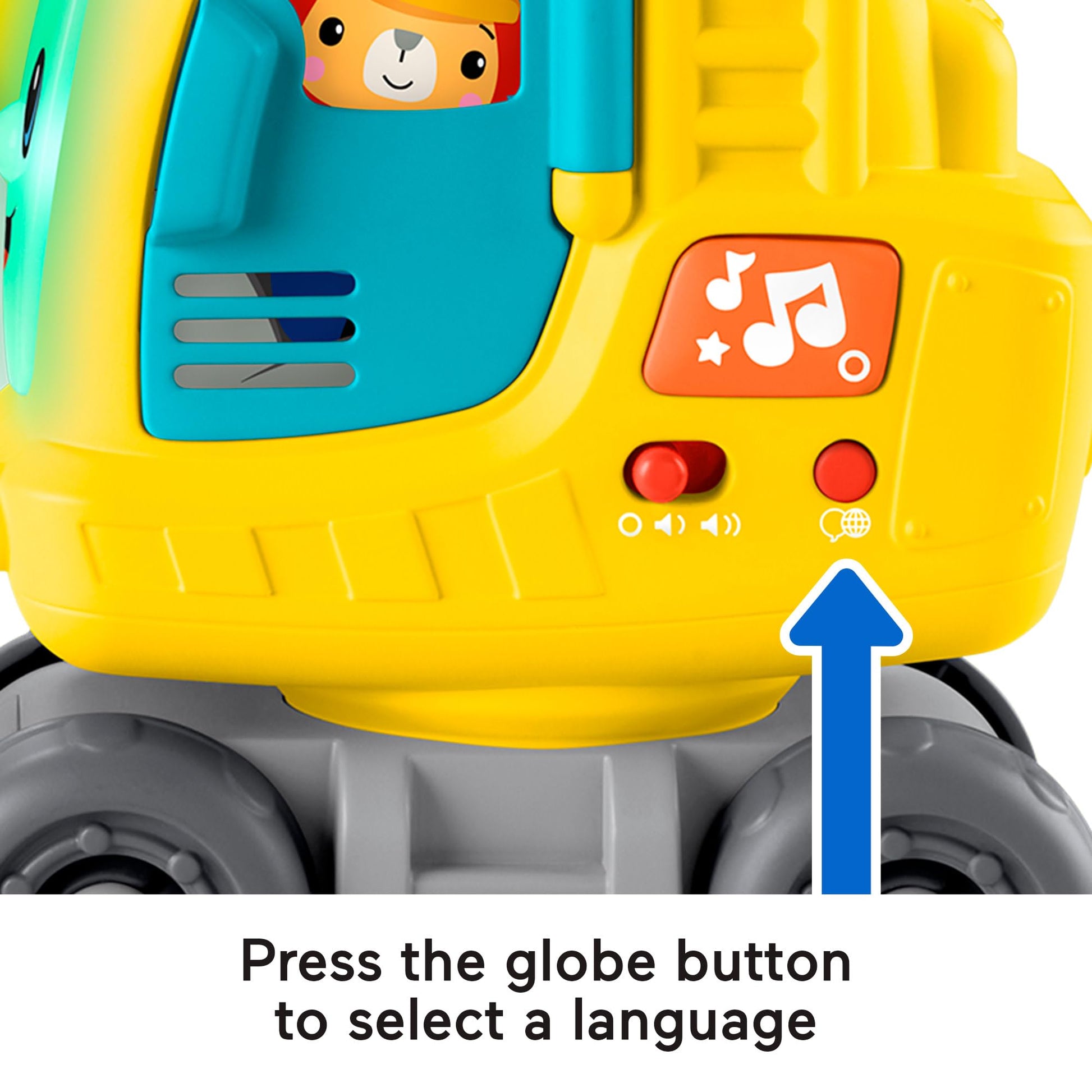 Fisher-Price baby and toddler learning toy crane with colorful blocks, lights, music, and sounds for infants 9+ months.