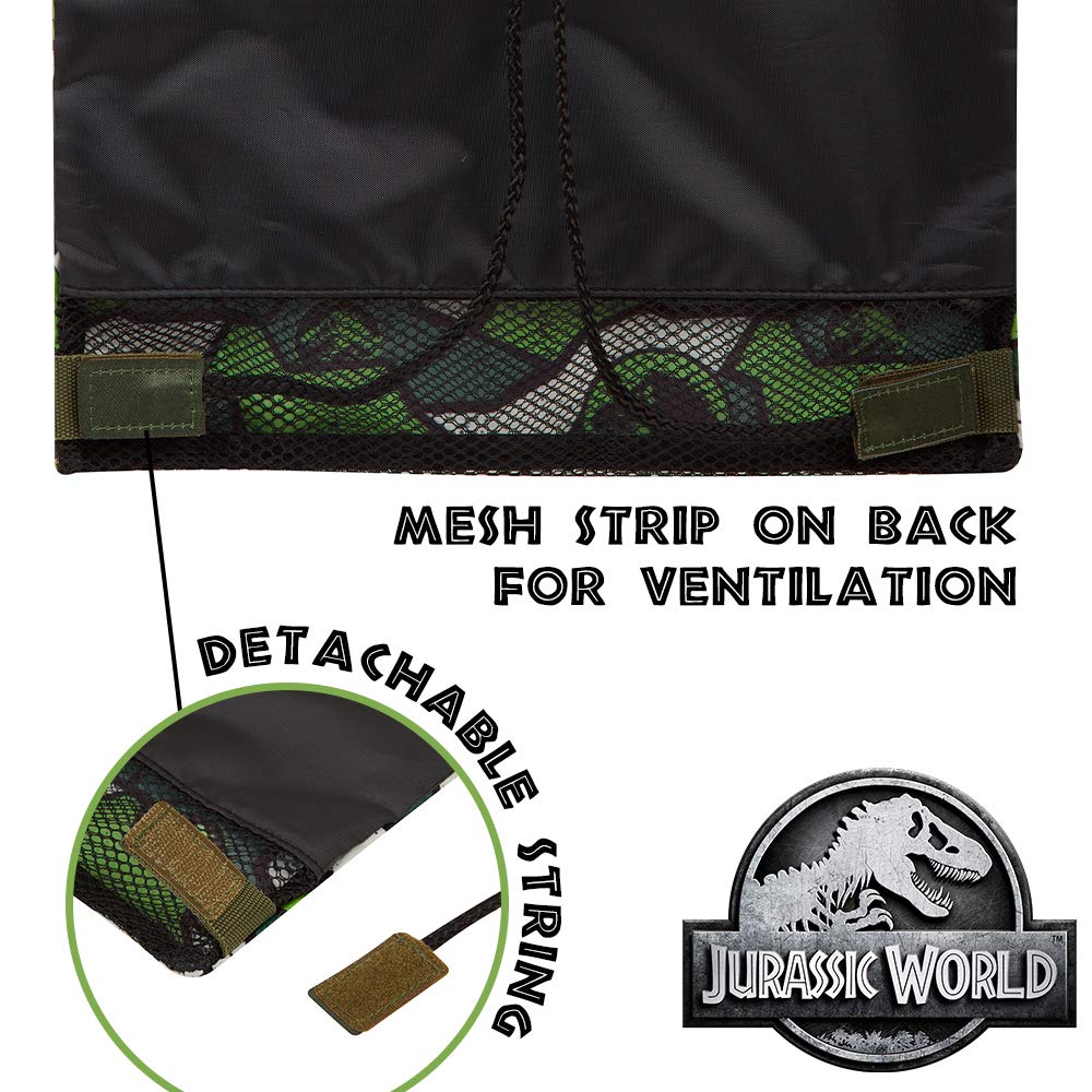 Jurassic World Drawstring Bag, Boys String Bag For School, Gym, Travel, Swimming, Kids Dinosaur Gifts